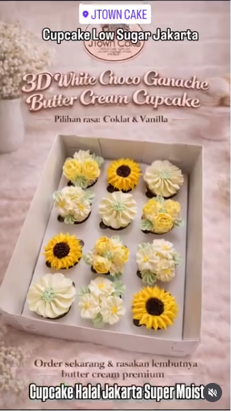 Produsen Cupcake Denpasar tema floral